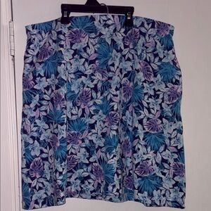 J. Jill Blue and Purple Floral Skirt